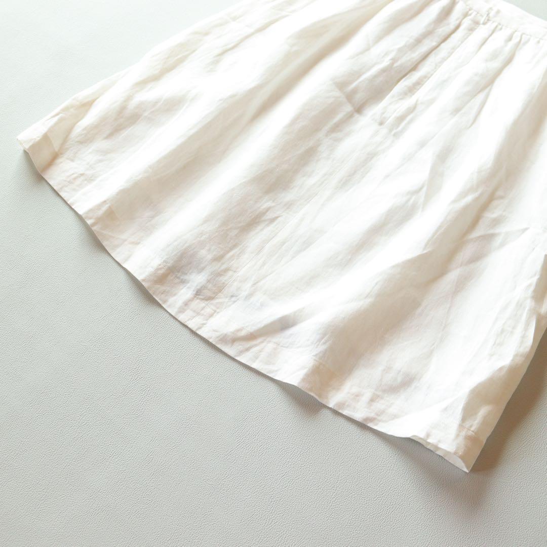 5270【美品】ミナペルホネン リネンスカート tori to hana 刺繍