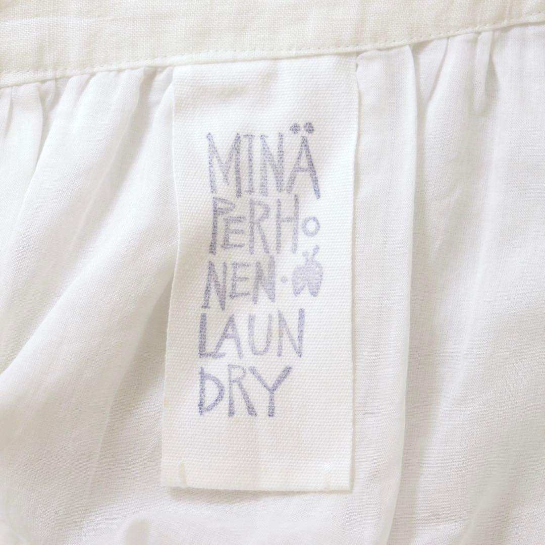 5270【美品】ミナペルホネン リネンスカート tori to hana 刺繍
