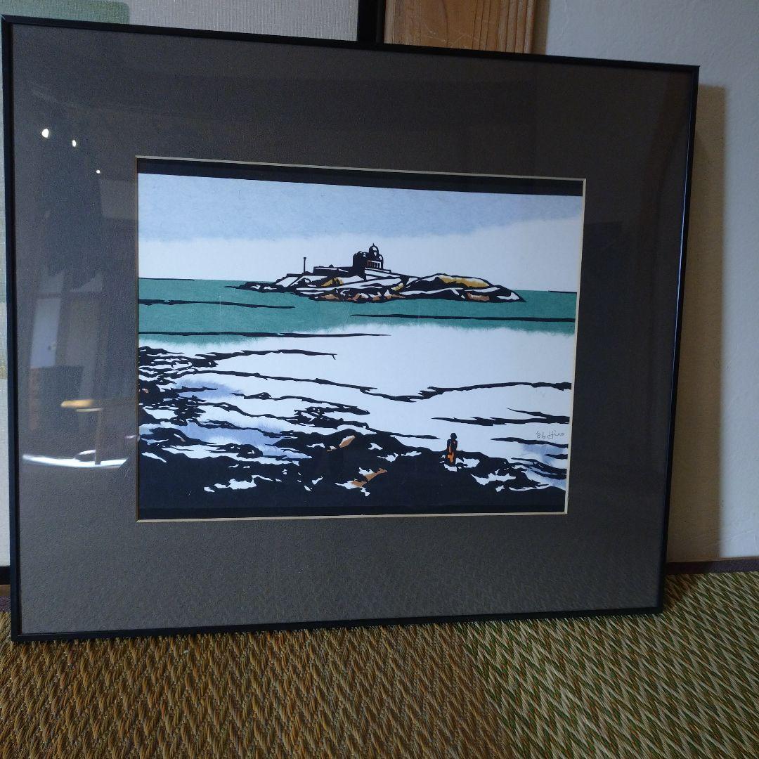 きりえ 切り絵 あさだひろし 浅田広志 景色 額付き