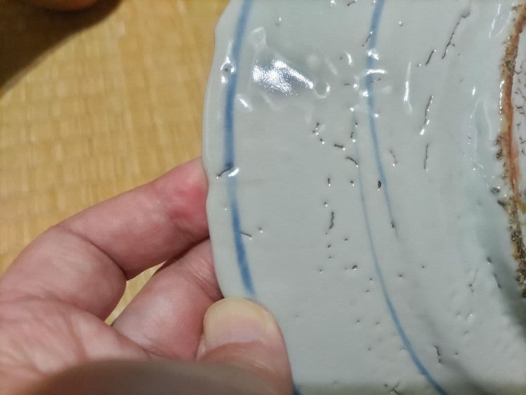 中国　古染付　鹿絵皿（23㎝）漳州窯　美品