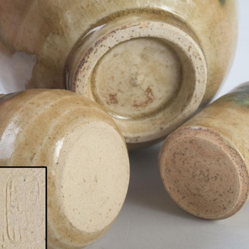 茶道具　桐木地本漆塗　利休茶箱　茶碗　棗　香合など　八点　一式　M　9549