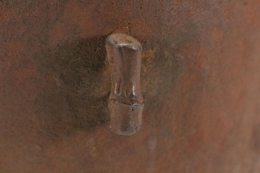 茶道具 竹林七賢人紋 筒釜 時代物(K-A653)