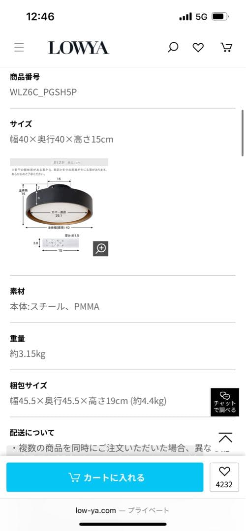 シンプルなブラックシーリングライト