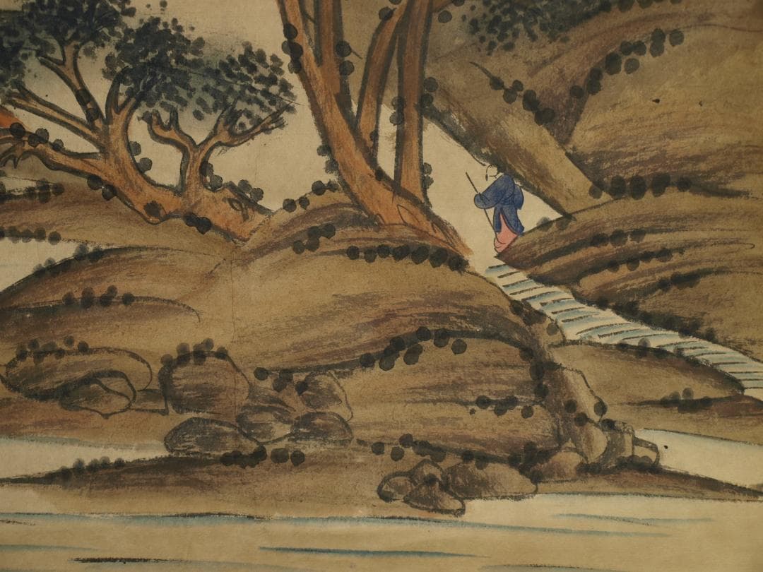 間仕入れ品　中国清時代の人物図　肉筆絵　激安骨董品BD149A7-1