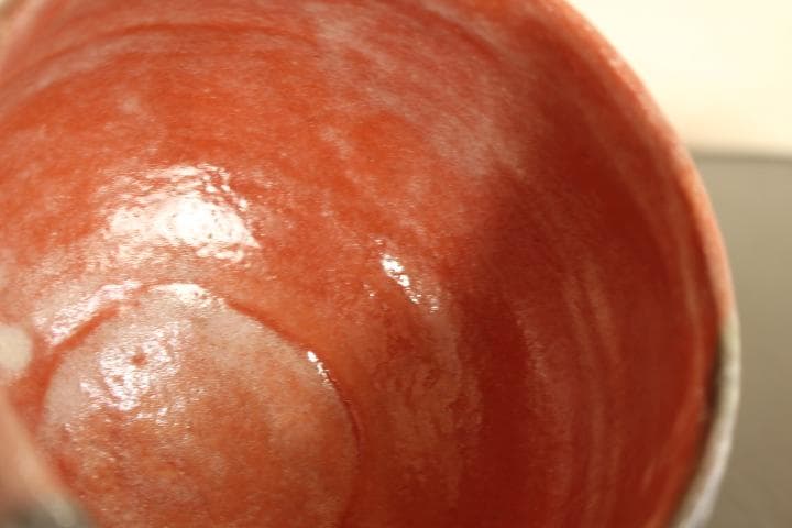 茶道具　楽吉左衛門　十三代目　惺入　赤茶碗／楽　覚入　極め　共箱・仕覆付き