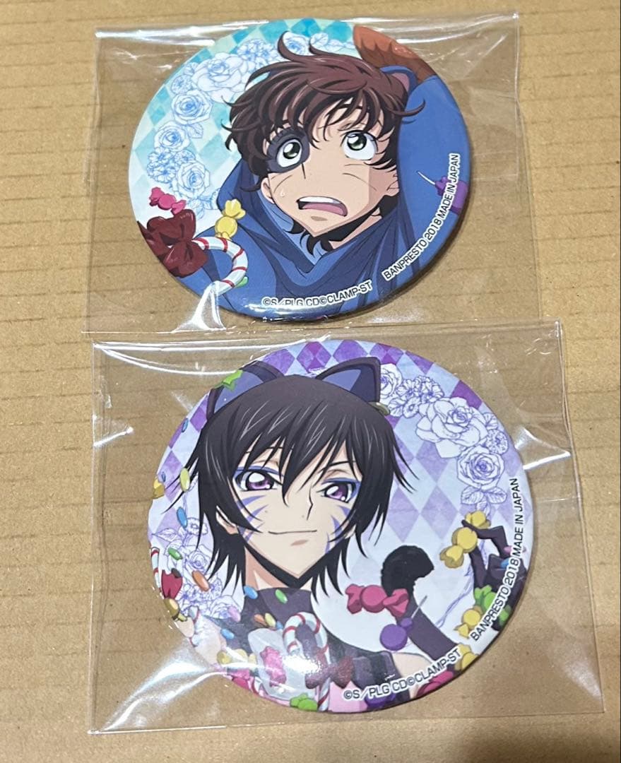 コードギアス　一番カフェ　缶バッジ　ルルーシュ　スザク