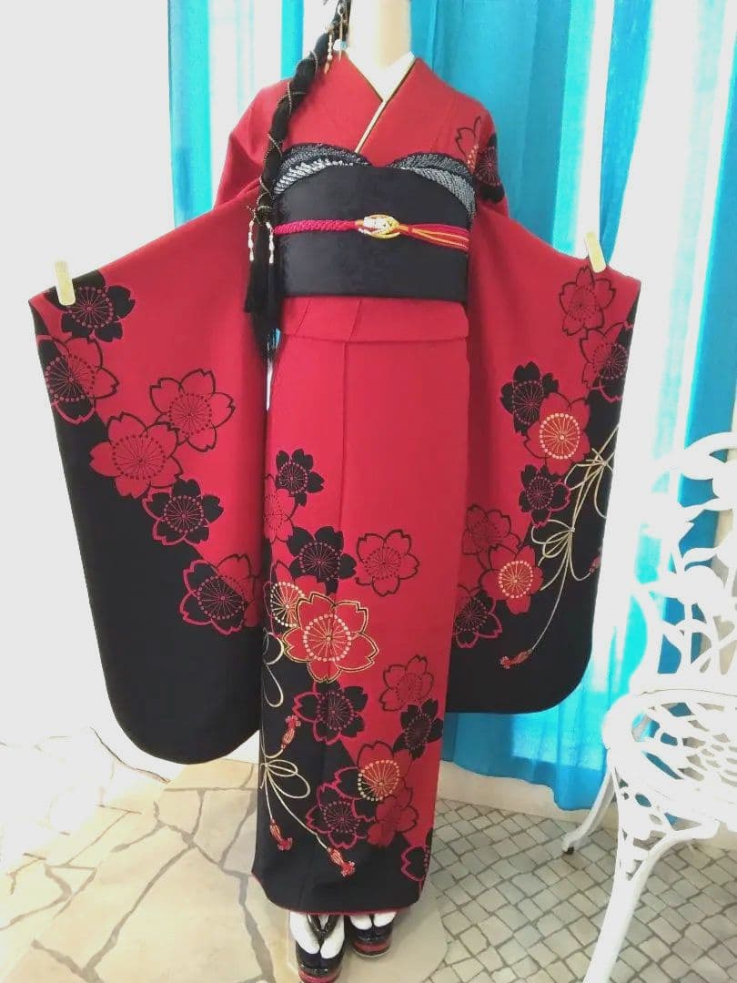 振袖フルセット、京都きもの友禅振袖、重ね衿帯揚げ帯締め、袋帯、襦袢、ガード加工