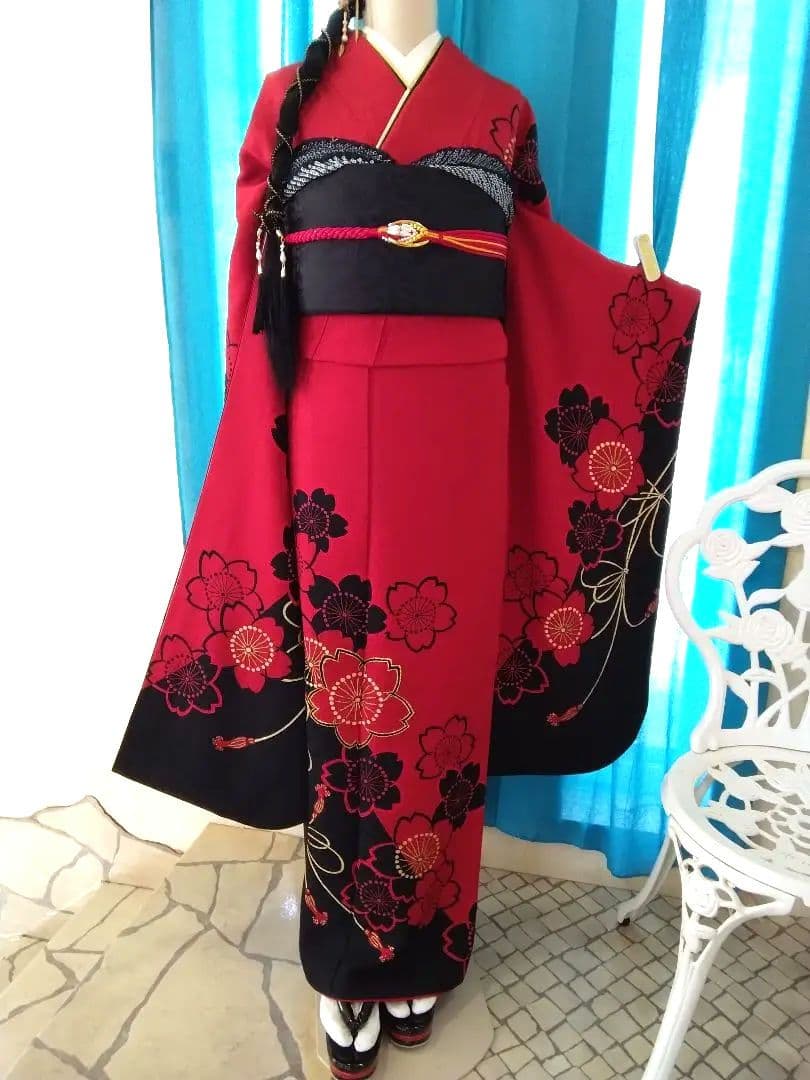 振袖フルセット、京都きもの友禅振袖、重ね衿帯揚げ帯締め、袋帯、襦袢、ガード加工