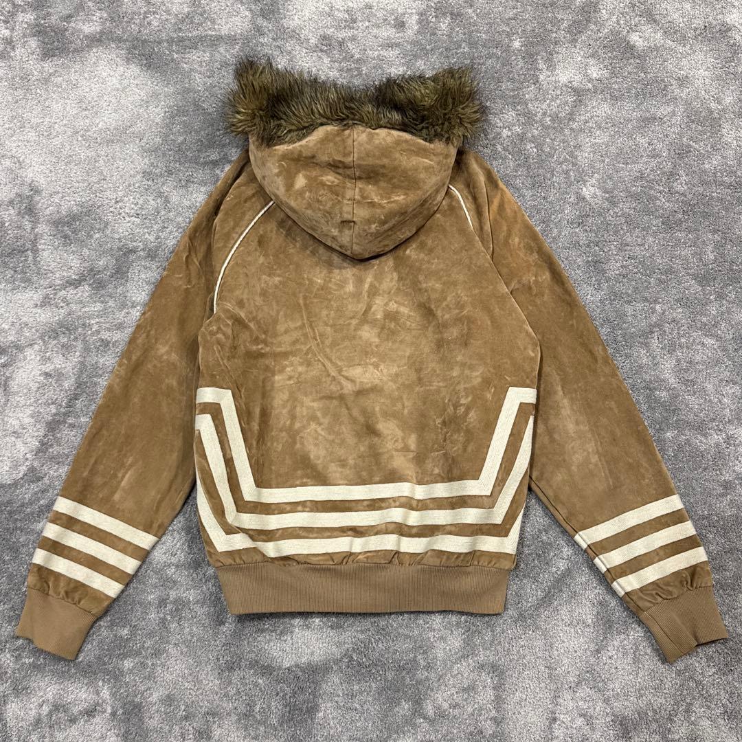 【激レア】アディダスオリジナルス　ジップパーカー　ファー　トレフォイルロゴ刺繍