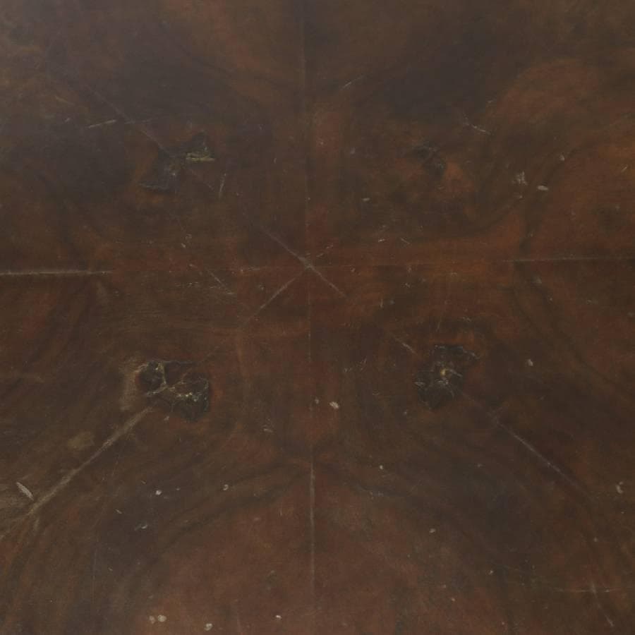 英国アンティーク ウォールナット ラウンド サイドテーブル 引き出し付き