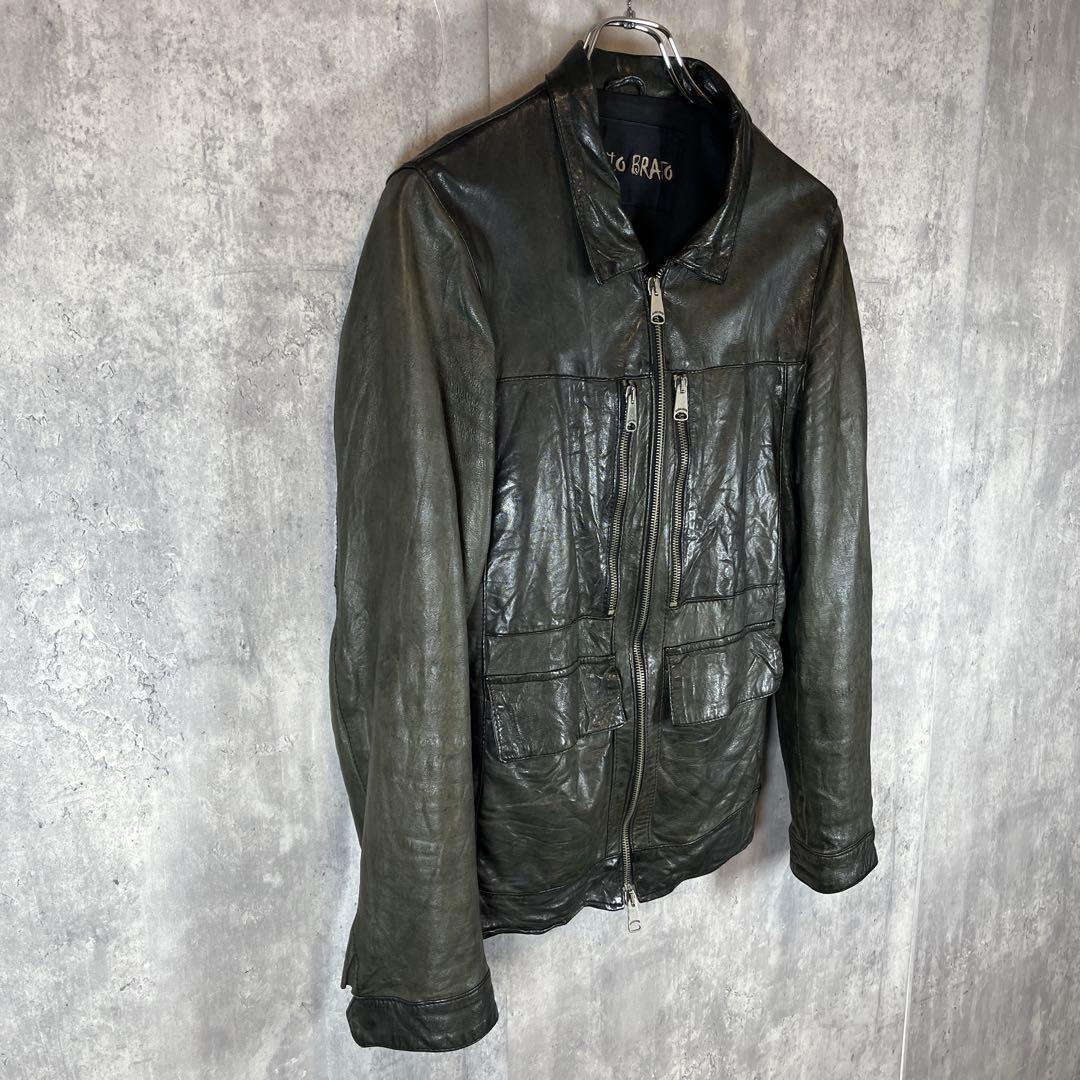 GIORGIO BRATO ジョルジオブラット ラムレザージャケット44シングル