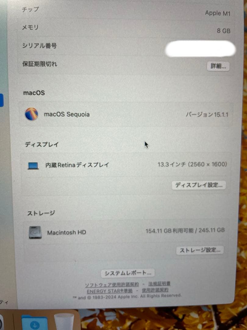 【屋内使用のみ】Apple MacBookAir M1 8GB256GBハブ付き