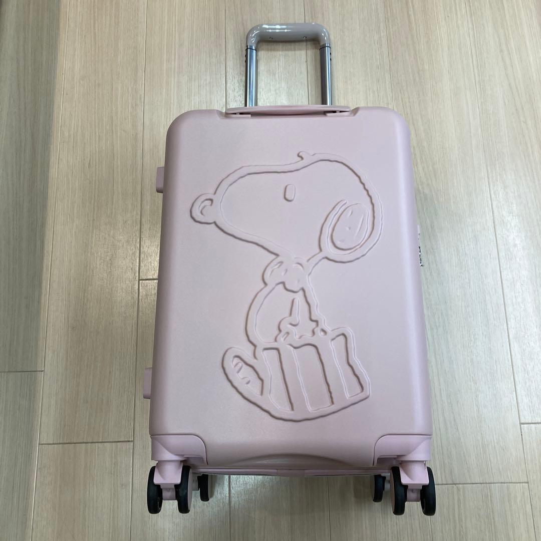 スヌーピー キャリーケース ピンクグレー