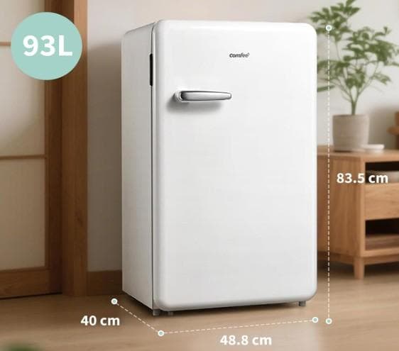 【新品】冷蔵庫 93L 1ドア 右開き レトロデザイン 送料込み