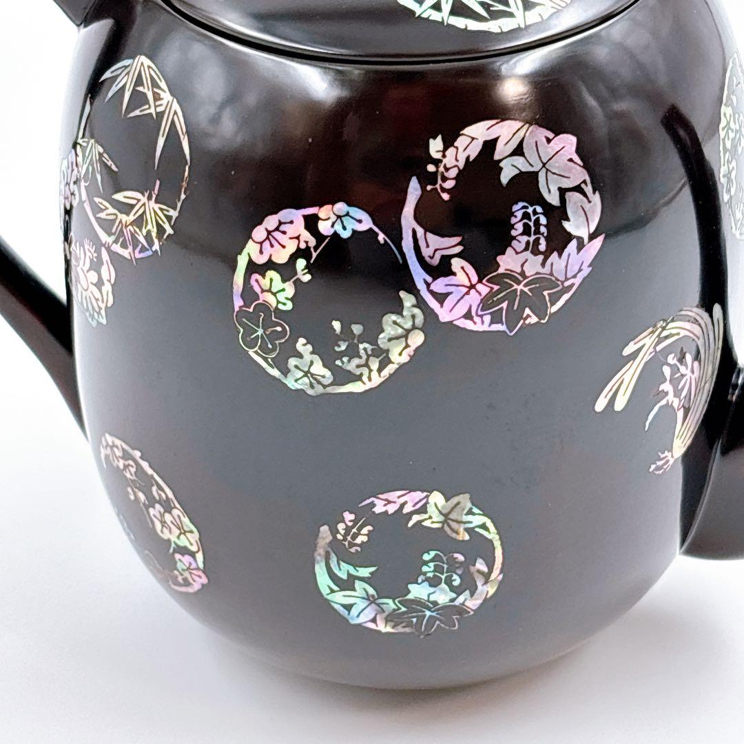 無形文化財13號 杏寸漆芸 人間文化財 李義植 丸紋螺鈿細工 水注 水次 茶器