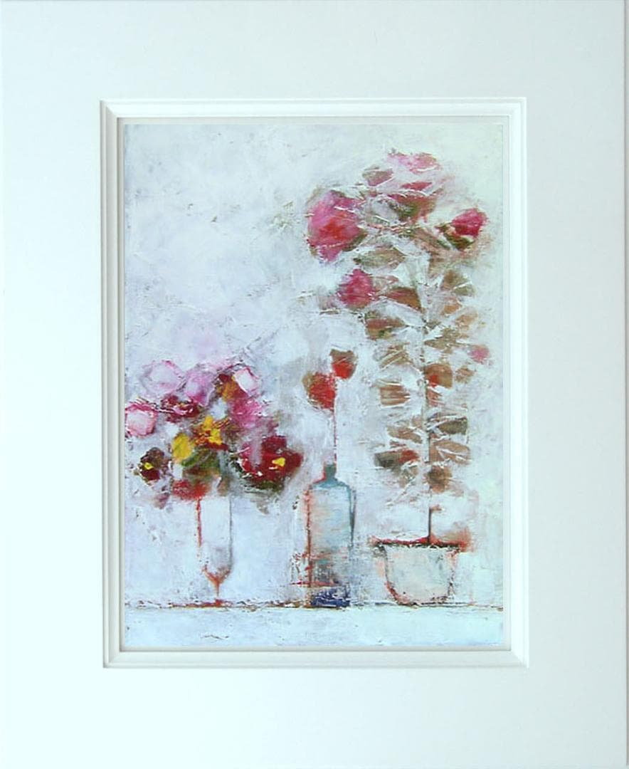 油絵 菅家令子 絵 絵画 インテリア 額付き(白) uF6-071102 花