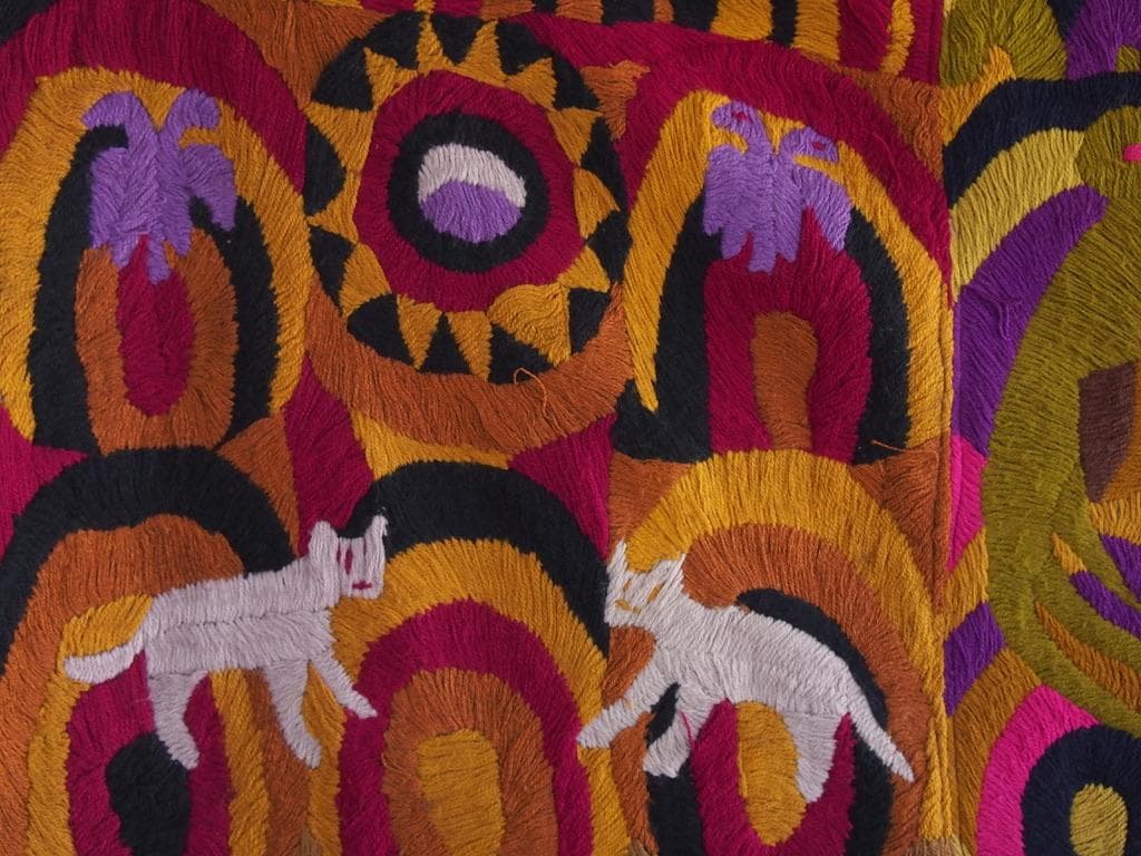 グアテマラ パツン村のパヤ 12枚継ぎタペストリー 70年代ヴィンテージ品