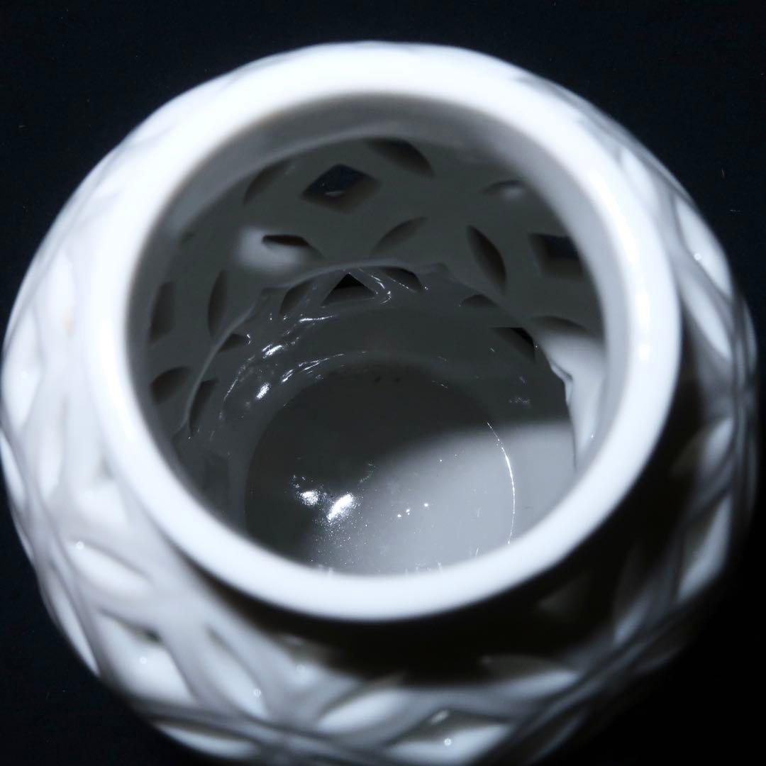 【茶道具】加藤藤城作　白磁七宝透皆具