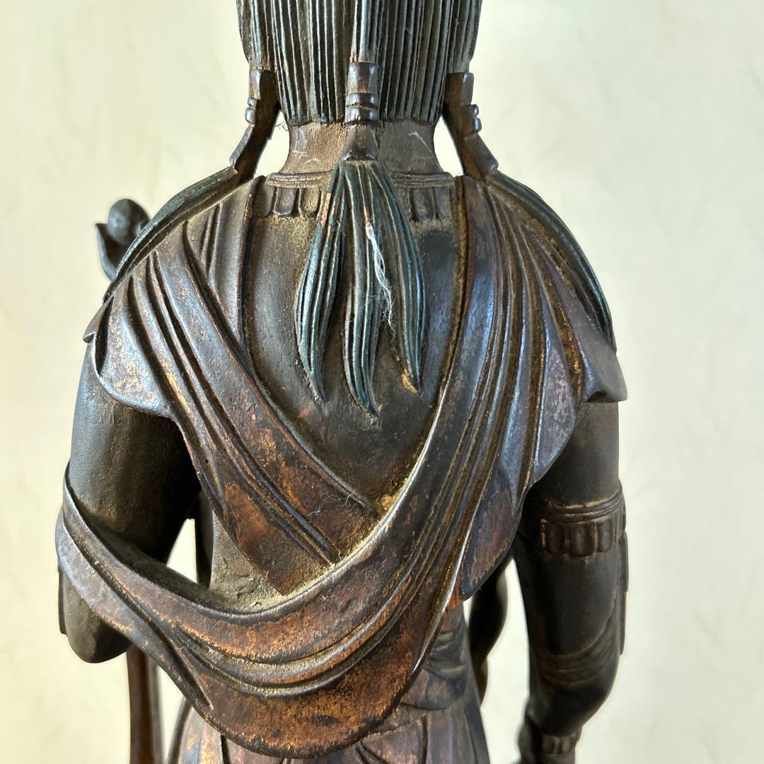 【骨董品】　大型　聖観音菩薩像　62センチ　木彫り　仏像