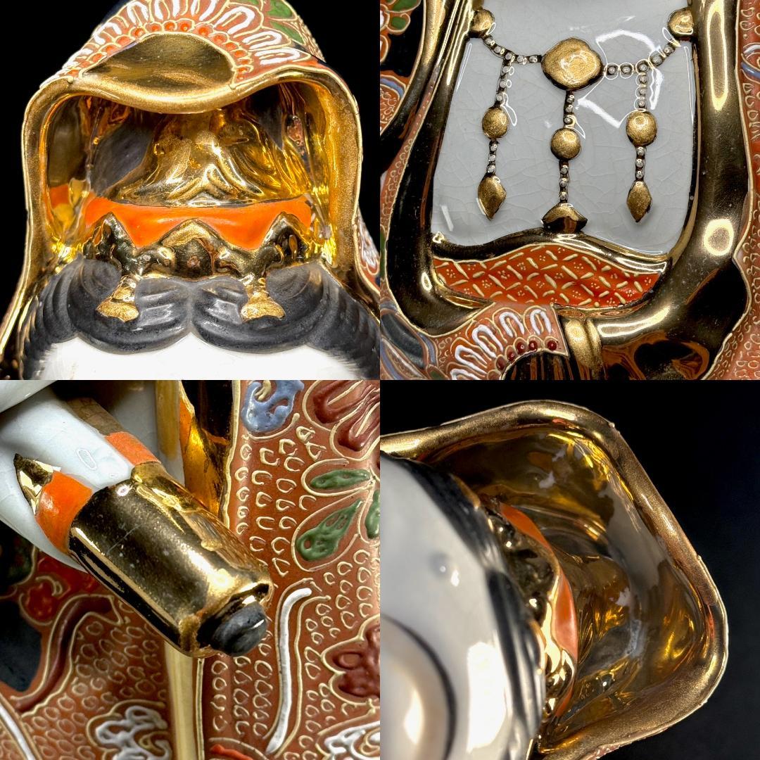 九谷焼　観音像　彩釉と金彩が調和する、気品ある観音立像。　高さ61㎝