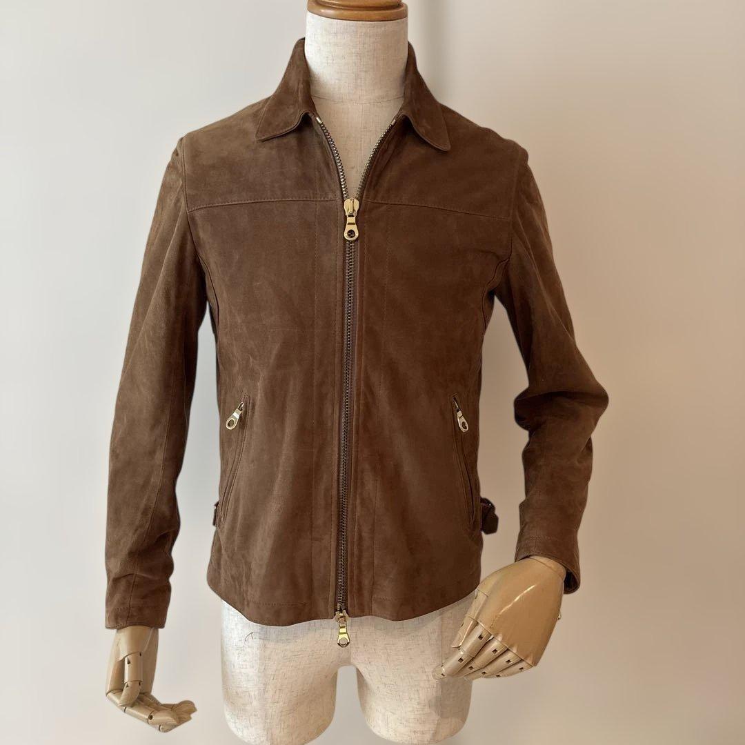 チンクアンタ／襟付きシングルライダース／H503／ブラウン／44