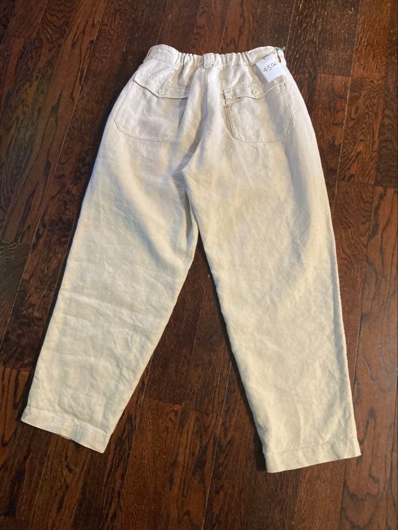45r 908リネンダック　ペグトップパンツ