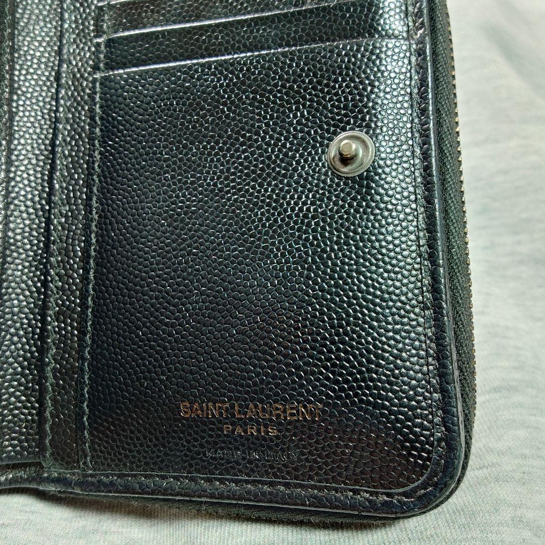 x*様 SAINT LAURENT サンローラン ブラック 二つ折り財布