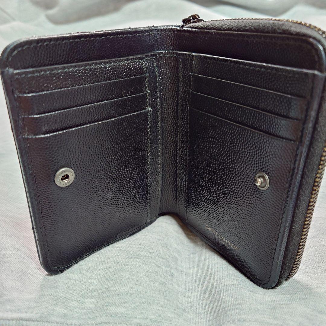 x*様 SAINT LAURENT サンローラン ブラック 二つ折り財布