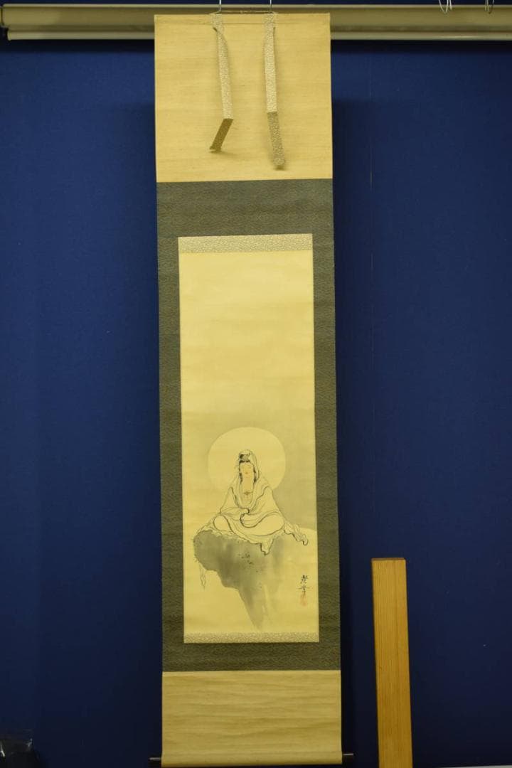 模写/寺崎広業/寺崎廣業/観音図/布袋屋掛軸HE-751