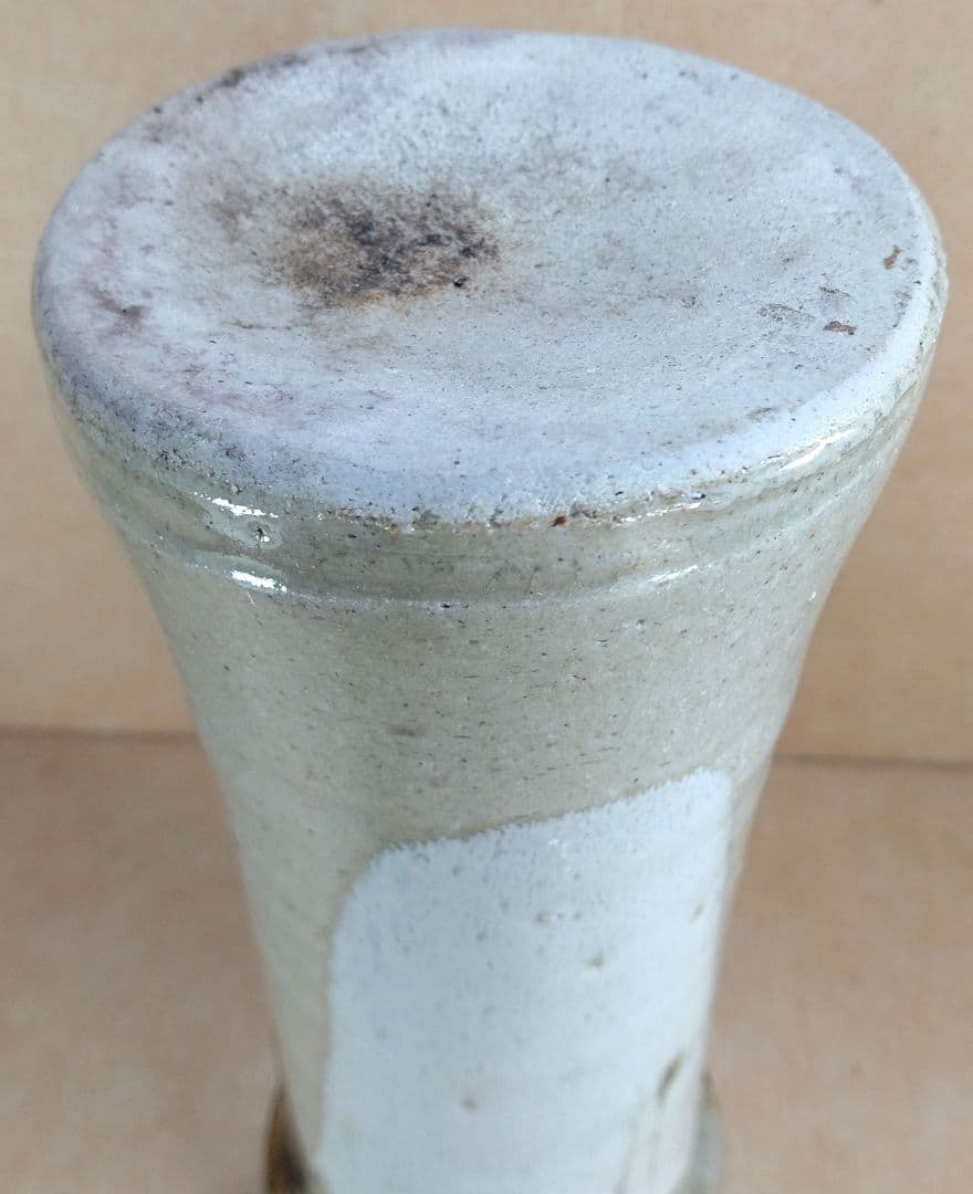 浜田庄司(濱田庄司) 花生(益子焼掛分花瓶) 共箱 益子焼 人間国宝