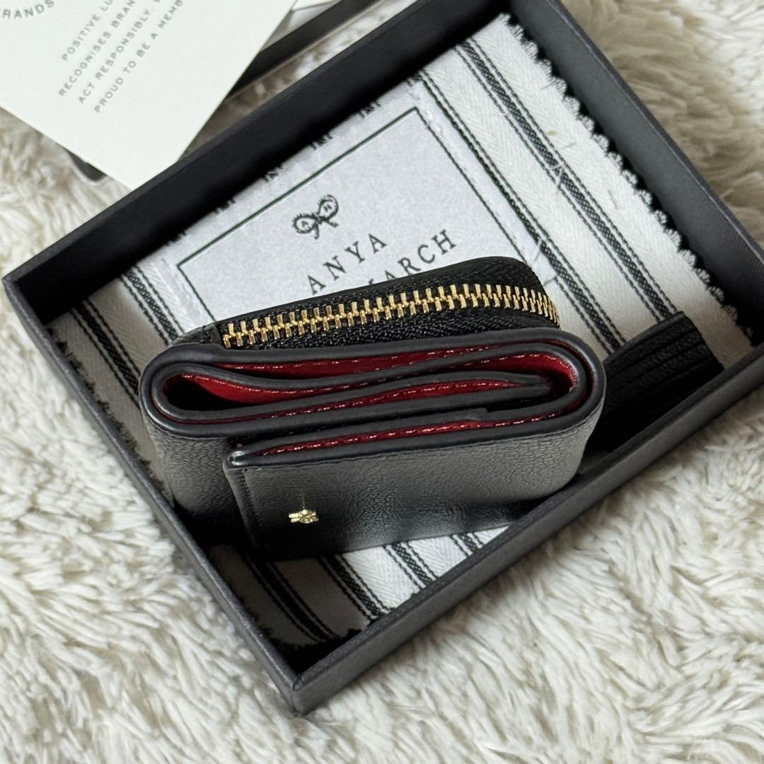 ⭐️新品未使用⭐️　アニヤハインドマーチ　アイズ　三つ折り財布　ブラック　レザー