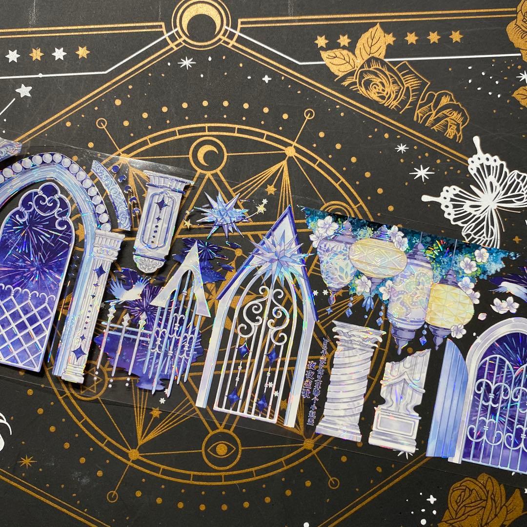 【9310】海外　マステ　中古巻　貝殻光マスキングテープ　装飾背景系