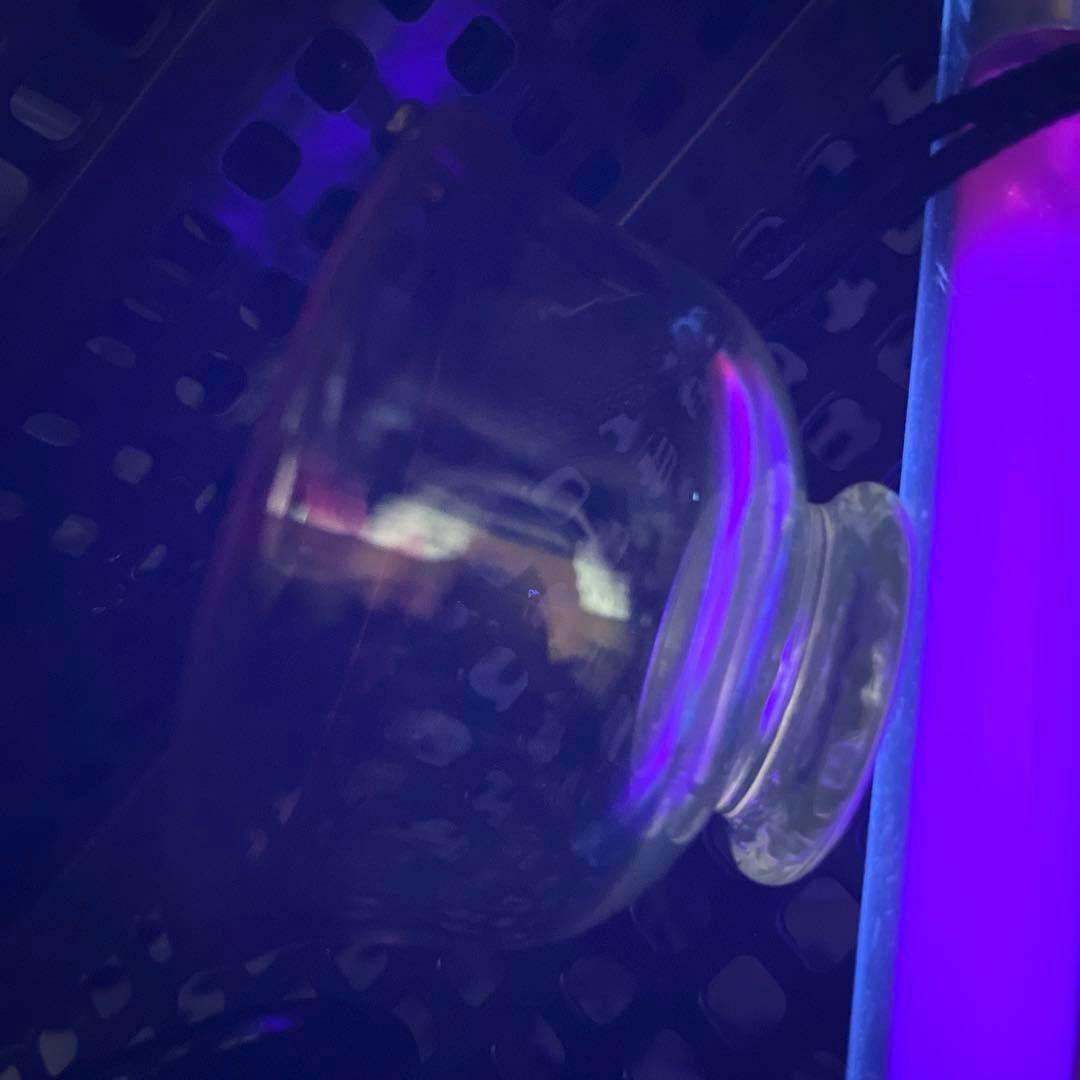 骨董　時代ガラス　金赤フチ　希少　桃色リップ　反り口　碗型　豆鉢　小鉢　氷鉢１客