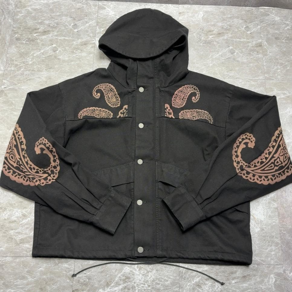 424 CLOSINGS ペイズリー柄 フーディ フード ジャケット 短丈 XL