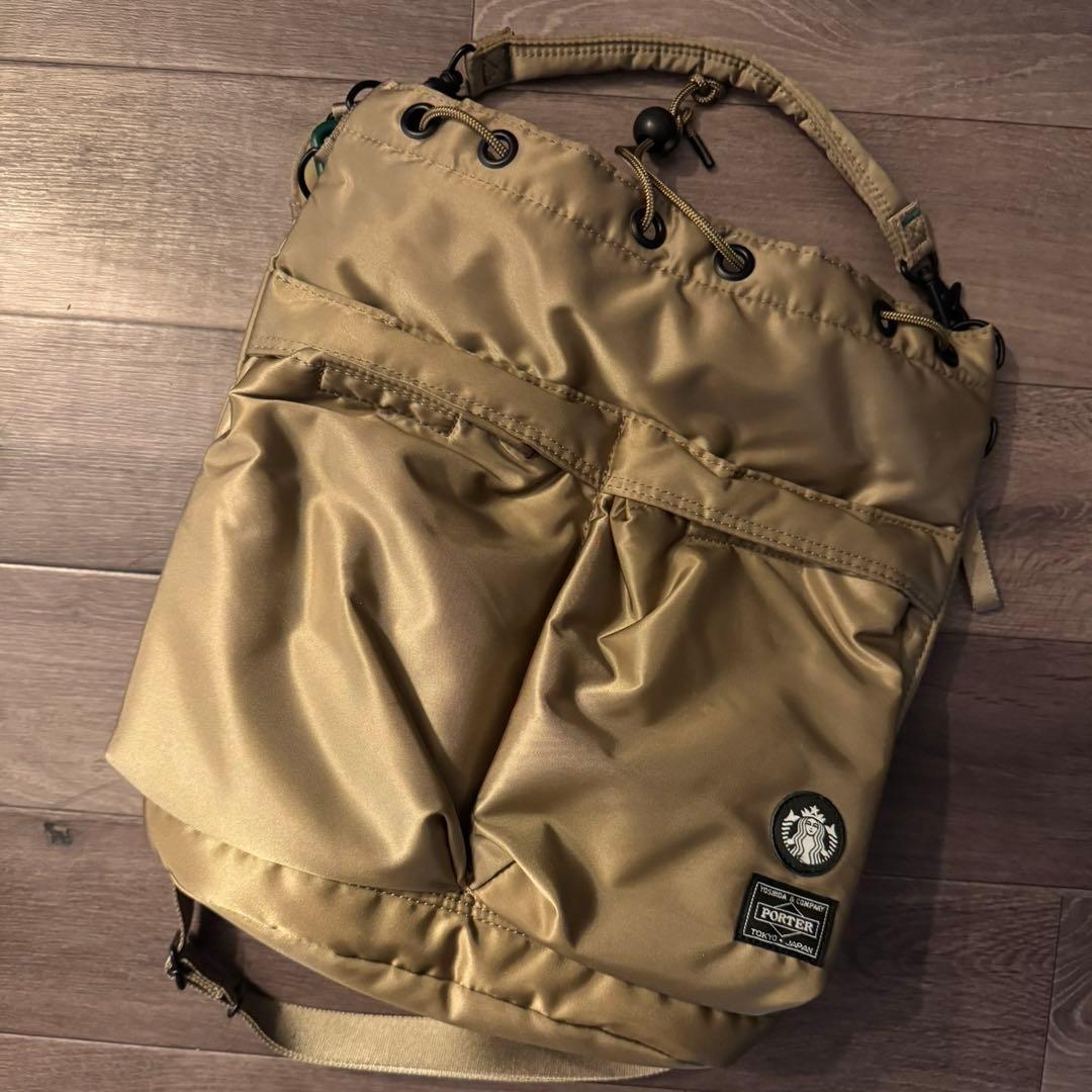 スタバ×PORTER コーヒービーンシェイプ 2WAY ツールバッグ