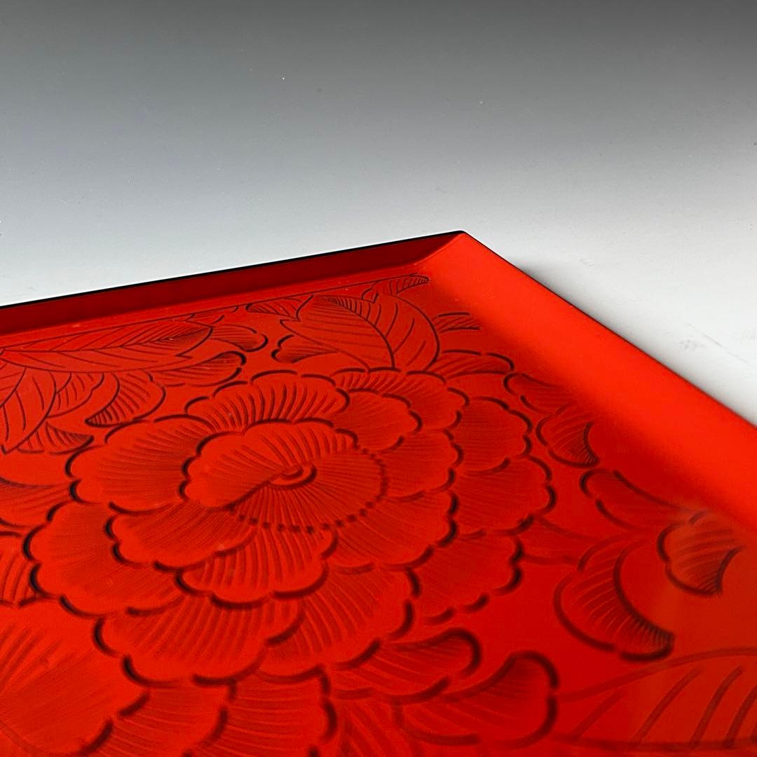 輪島塗　花紋　テーブル膳　五客組　漆器　懐石盆　おもてなし　食器　和食膳