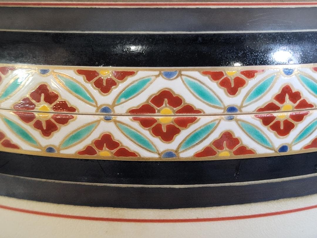 DT311 茶道具 真葛香斎造 七宝繋ぎジキロ 共箱 美品