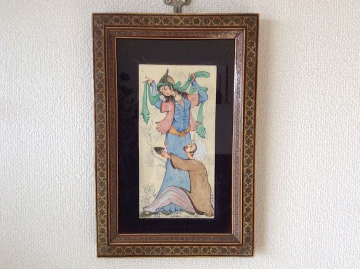 ペルシャ伝統工芸 絵画 細密画 肉筆画 イラン 美女