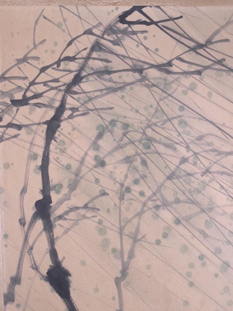 蔵整理品　中国清時代掛け軸　肉筆水彩絵　骨董品I1559A13-1