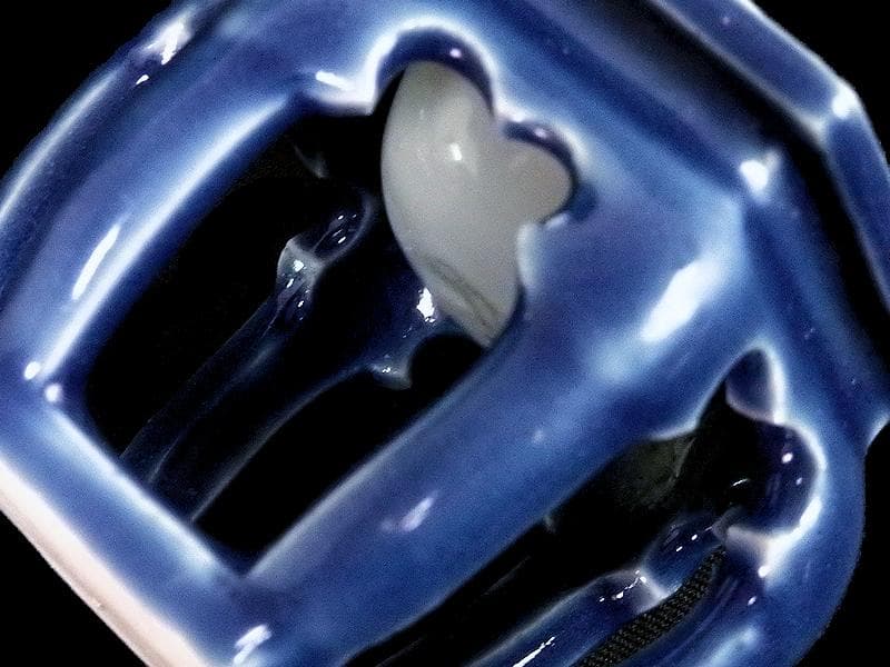 古伊万里　瑠璃透かし　六角　盃台　C564AS-CGo