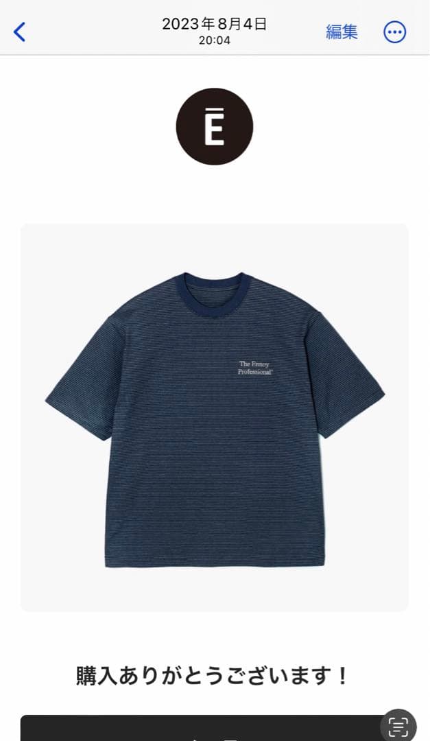 【値下・美品】Ennoy BORDER S/S TEE NAVY size:M