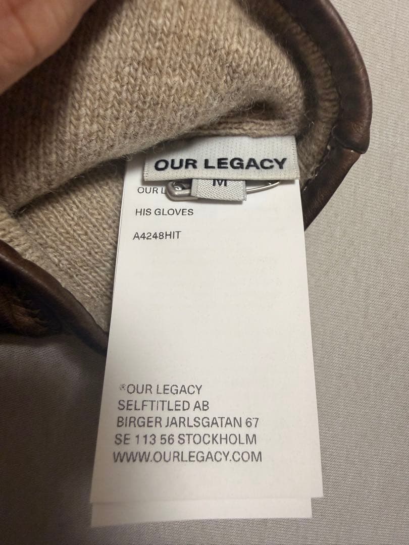 OUR LEGACY 24AW HIS GLOVES レザー　BROWNサイズM