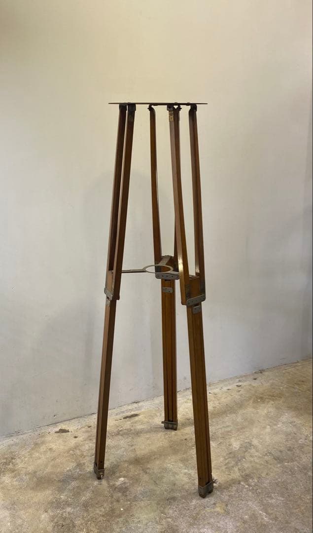 ビーチ無垢材三脚花台 アンティーク