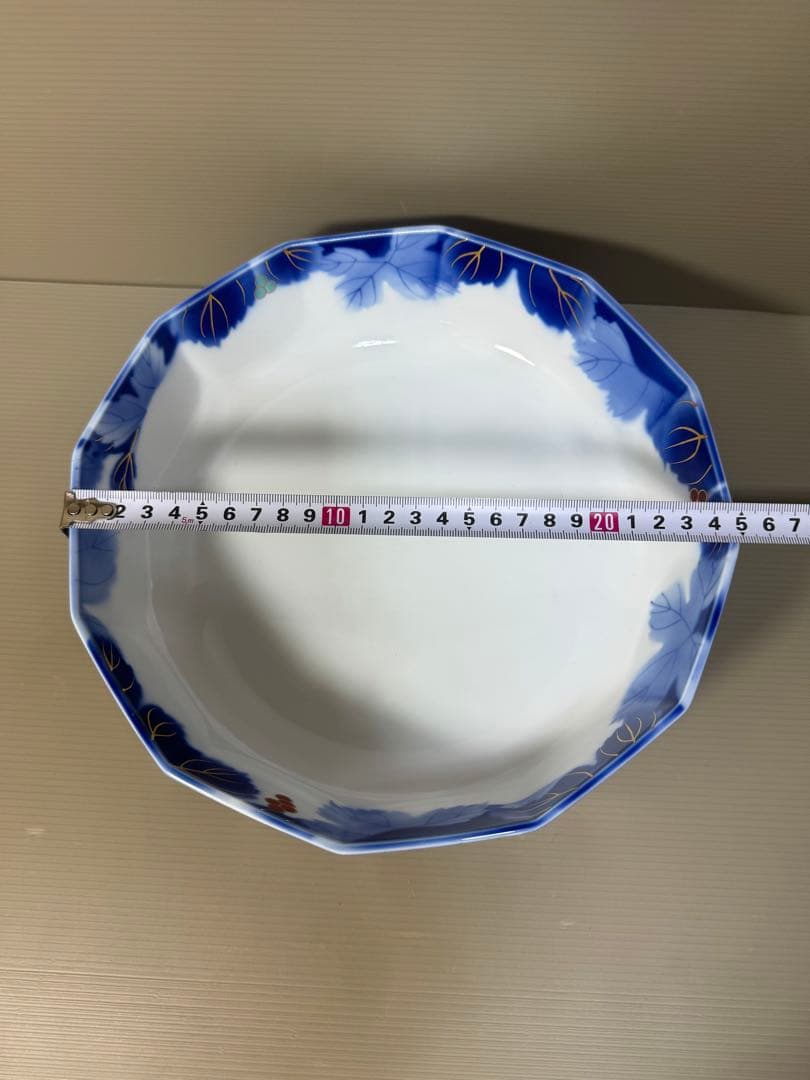2274 深川製磁　葡萄瑠璃　大鉢　25cm  金彩