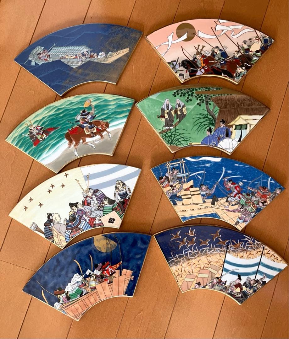 平家物語扇面絵　8枚