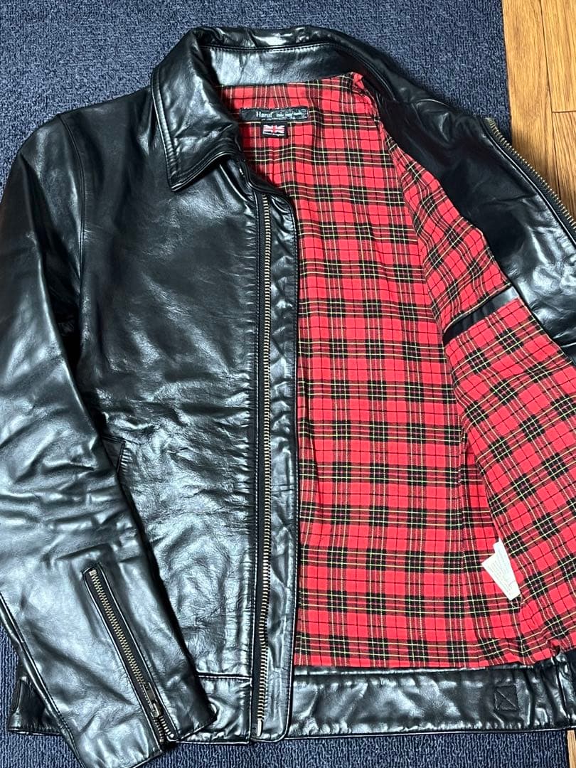 [中古]Haruf ブラック レザー 馬革 シングルライダース M
