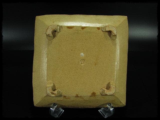 益子焼 杉本浩太郎 色絵 兎紋 角皿 茶道具  d139