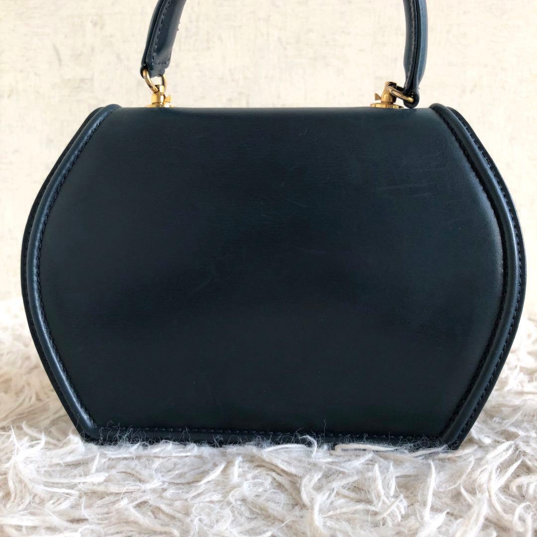 【美品 2way】ティファニー　ハンドバッグ　ブルーグリーン　イタリア製　本革