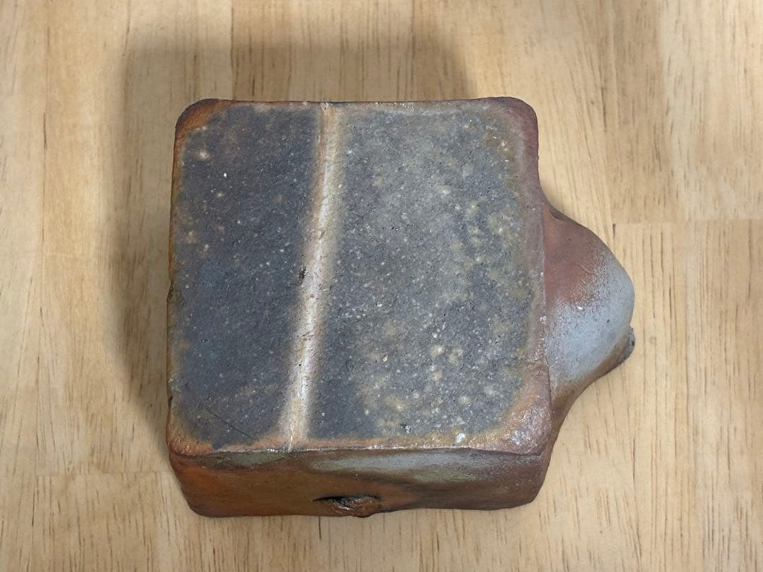 75.備前焼 宝瓶 登り窯 龍 りゅう 4角 手びねり 急須