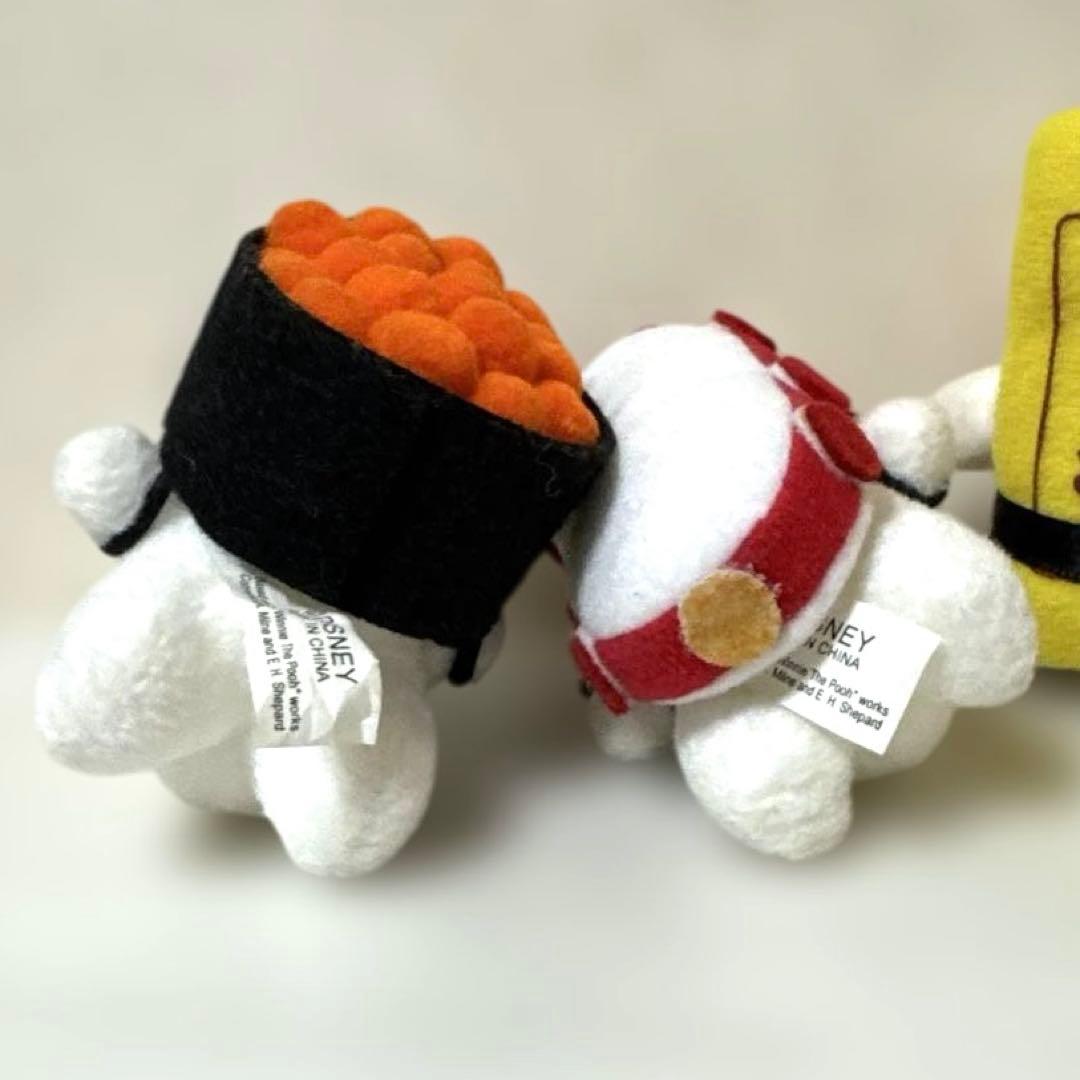 くまのプーさん　ディズニー　マスコット　キーチェーン　ぬいぐるみ　お寿司　美品